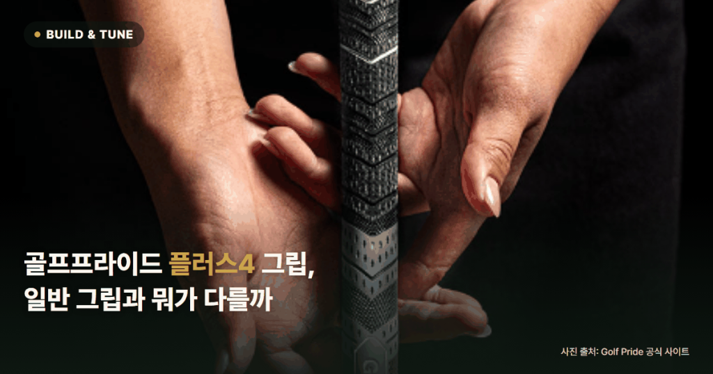 골프프라이드 플러스4(Plus4) 그립을 양손으로 잡은 모습, 사진 출처: Golf Pride 공식 사이트
